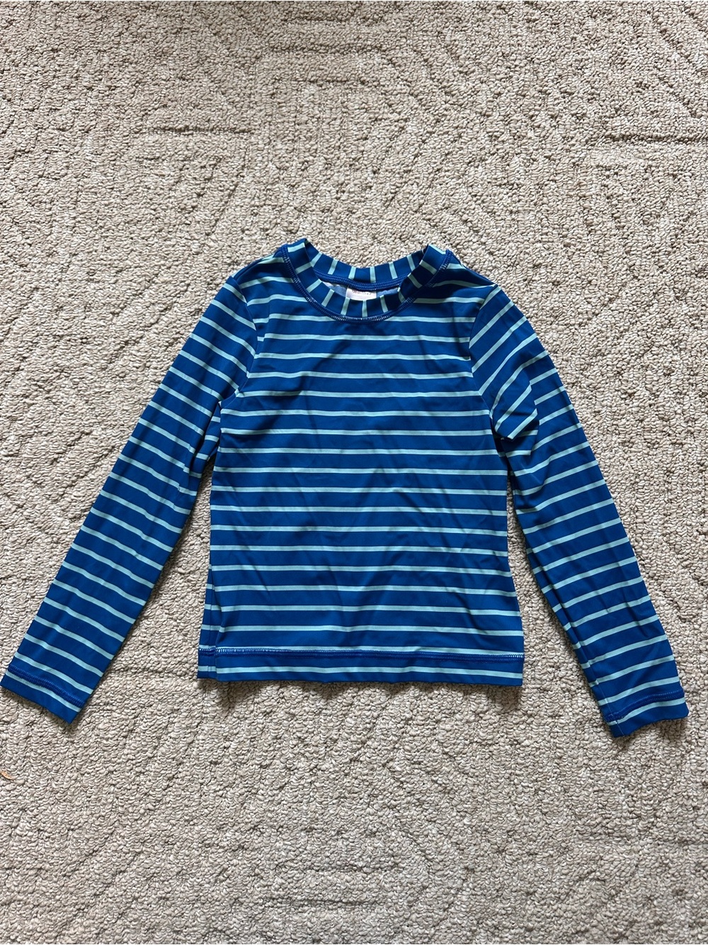 Hanna Andersson Kids Blue Striped Rash Guard Top